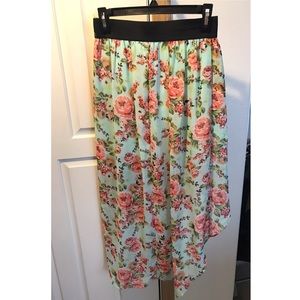High low floral skirt